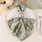 5 Pack Sage Green Premium Crushed Velvet Linen Napkins, Decorative Soft Cloth Dinner Napkins - 20"x20"
