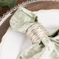 5 Pack Sage Green Premium Crushed Velvet Linen Napkins, Decorative Soft Cloth Dinner Napkins - 20"x20"