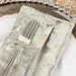 5 Pack Sage Green Premium Crushed Velvet Linen Napkins, Decorative Soft Cloth Dinner Napkins - 20"x20"