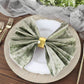 5 Pack Sage Green Premium Crushed Velvet Linen Napkins, Decorative Soft Cloth Dinner Napkins - 20"x20"