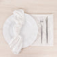 5 Pack White Premium Crushed Velvet Linen Napkins, Decorative Soft Cloth Dinner Napkins - 20"x20"
