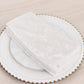 5 Pack White Premium Crushed Velvet Linen Napkins, Decorative Soft Cloth Dinner Napkins - 20"x20"