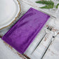 Premium Sheen Finish Purple Velvet Cloth Dinner Napkins 20 Inch x 20 Inch in Pack of 5 