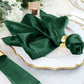 5 Pack | Hunter Emerald Green Premium Sheen Finish Velvet Cloth Dinner Napkins - 20"x20"