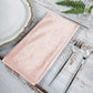 5 Pack Blush Premium Sheen Finish Velvet Cloth Dinner Napkins - 20"x20"