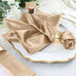 5 Pack | Champagne Premium Sheen Finish Velvet Cloth Dinner Napkins - 20"x20"