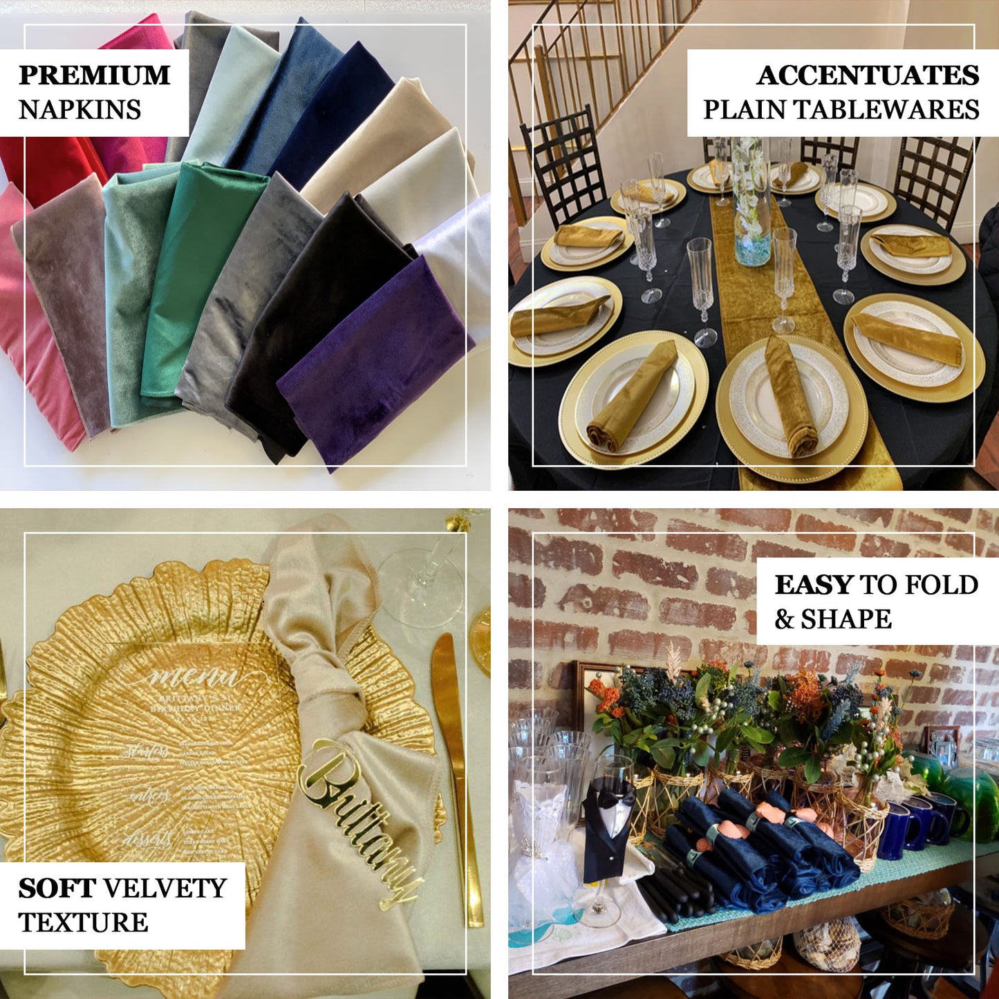 Premium Crushed Velvet Linen Napkins