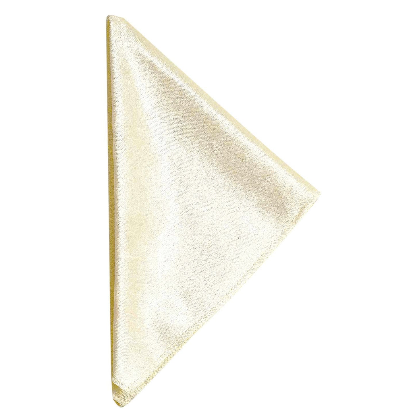 5 Pack | Ivory Premium Sheen Finish Velvet Cloth Dinner Napkins - 20"x20"