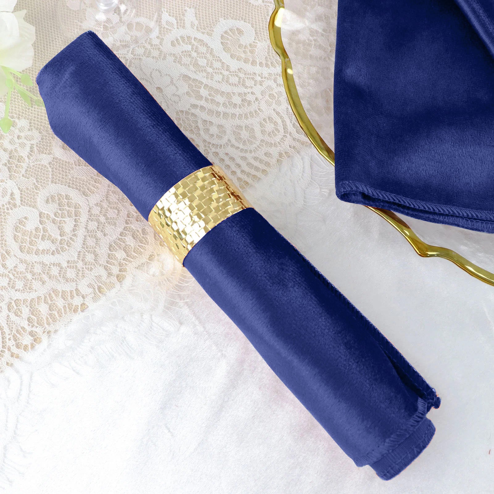 5 Pack | Royal Blue Premium Sheen Finish Velvet Cloth Dinner Napkins
