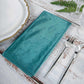 Seamless Peacock Teal Velvet dinner napkin 20 Inch by 20 Inch Sheer Finish