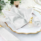 5 Pack | White Premium Sheen Finish Velvet Cloth Dinner Napkins - 20"x20"