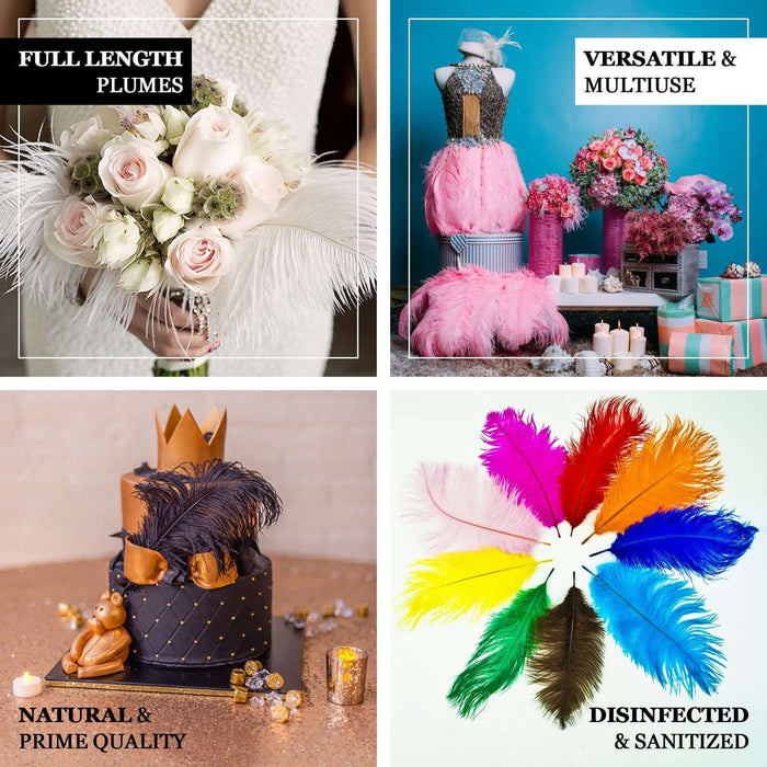 Navy blue ostrich feathers for DIY centerpieces and decorations.