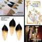 Glitter gold tip mint turkey feathers for craft and party decoration.