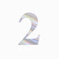Iridescent number 2 sticker from a customizable 0-9 banner pack.