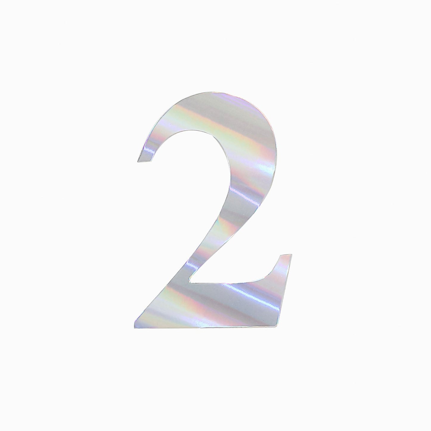 Iridescent number 2 sticker from a customizable 0-9 banner pack.