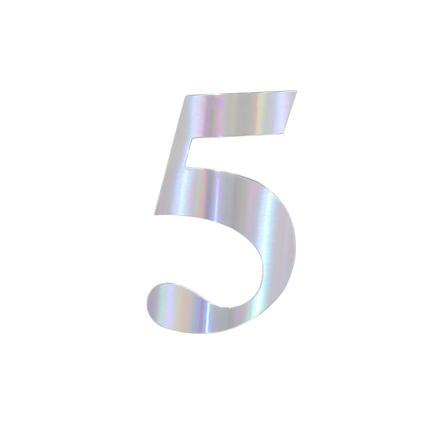 4 Pack - 5" Iridescent Large 0-9 Number Stickers Banner, Custom Milestone Age And Date Stick On Numbers - 5