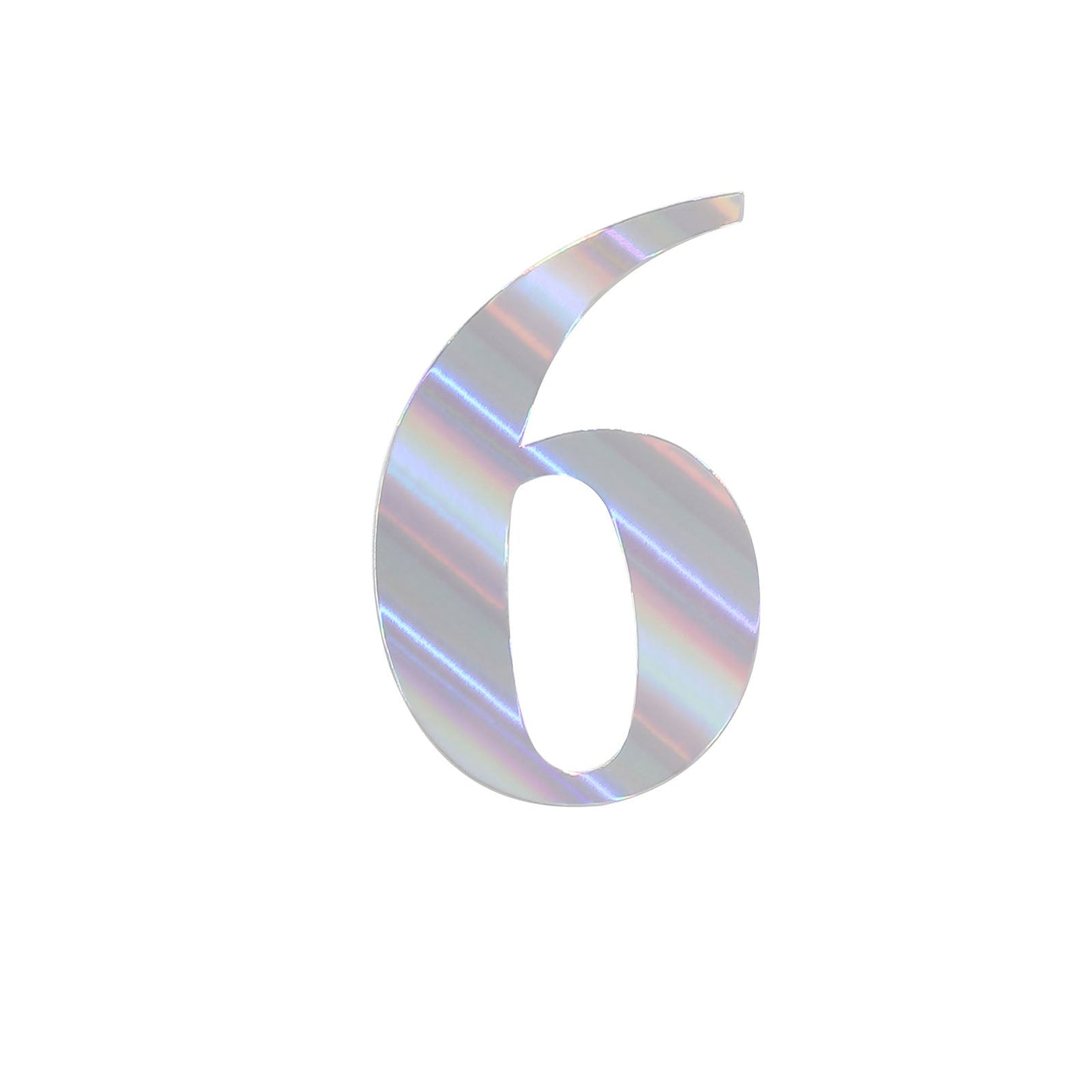 4 Pack - 5" Iridescent Large 0-9 Number Stickers Banner, Custom Milestone Age And Date Stick On Numbers - 6