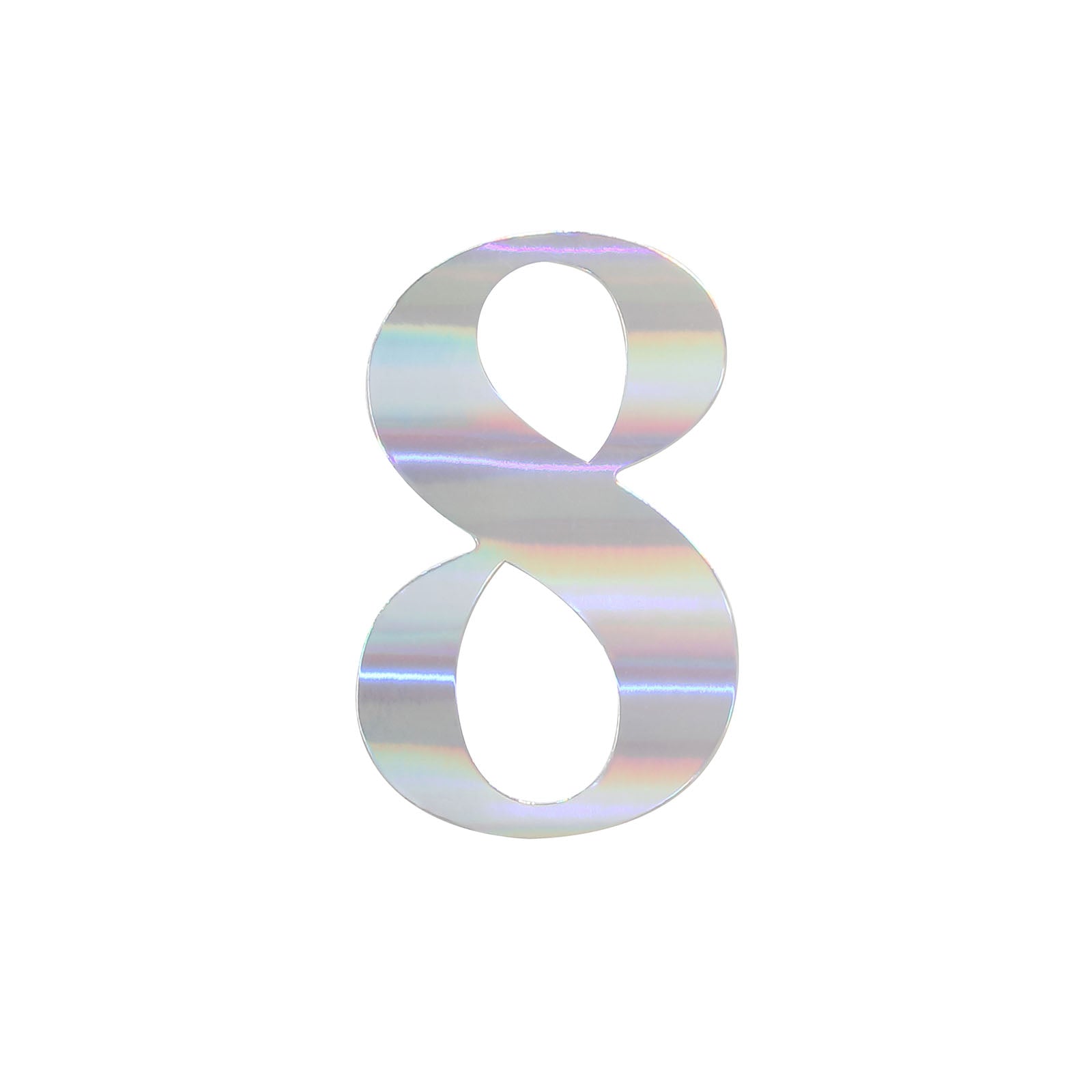 4 Pack - 5" Iridescent Large 0-9 Number Stickers Banner, Custom Milestone Age And Date Stick On Numbers - 8