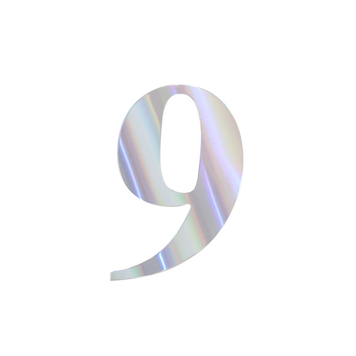 4 Pack - 5" Iridescent Large 0-9 Number Stickers Banner, Custom Milestone Age And Date Stick On Numbers - 9