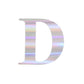 Iridescent "D" letter sticker from a customizable alphabet pack.