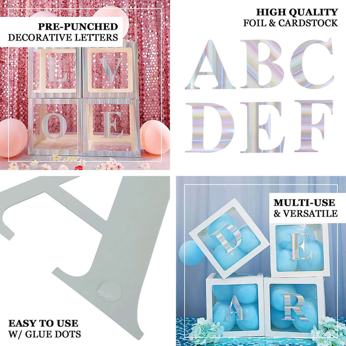 Iridescent number stickers for customizable banners, easy to use with glue dots.