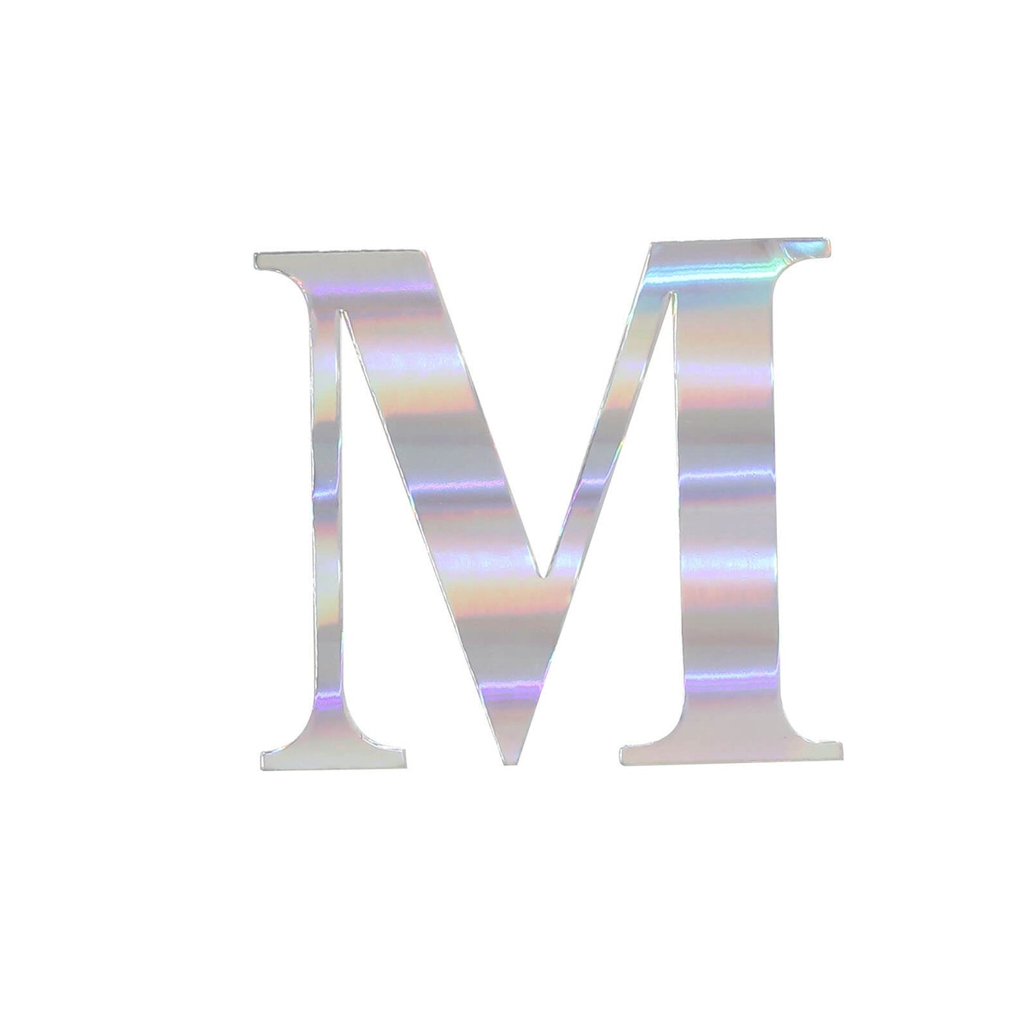 4 Pack - 5" Iridescent Alphabet Stickers Banner, Customizable Stick on Letters - M