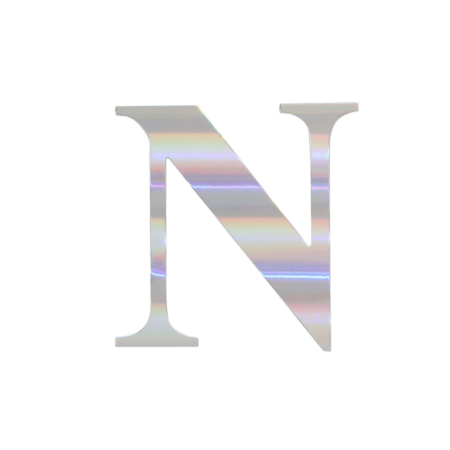 4 Pack - 5" Iridescent Alphabet Stickers Banner, Customizable Stick on Letters - N