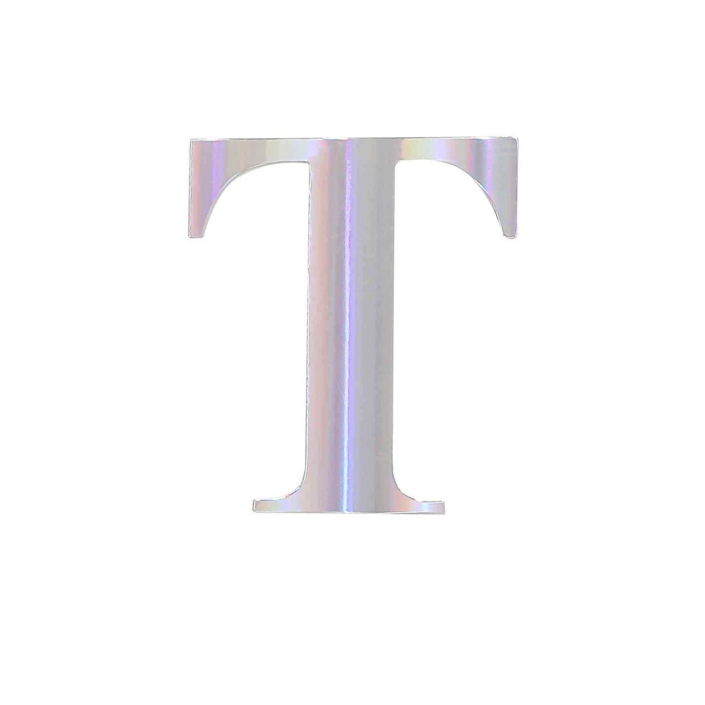 4 Pack - 5" Iridescent Alphabet Stickers Banner, Customizable Stick on Letters - T