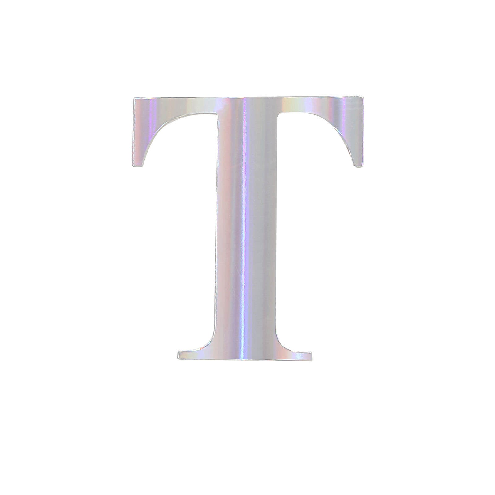 4 Pack - 5" Iridescent Alphabet Stickers Banner, Customizable Stick on Letters - T