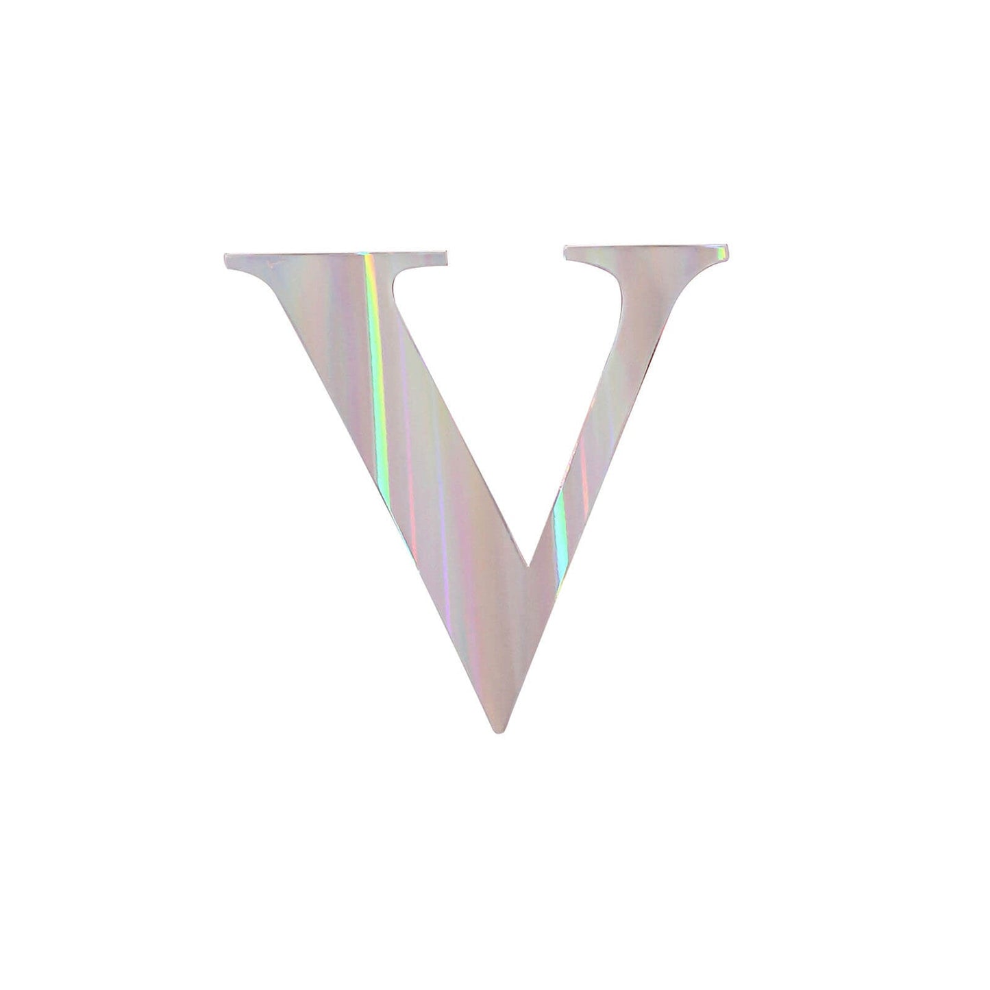 4 Pack - 5" Iridescent Alphabet Stickers Banner, Customizable Stick on Letters - V