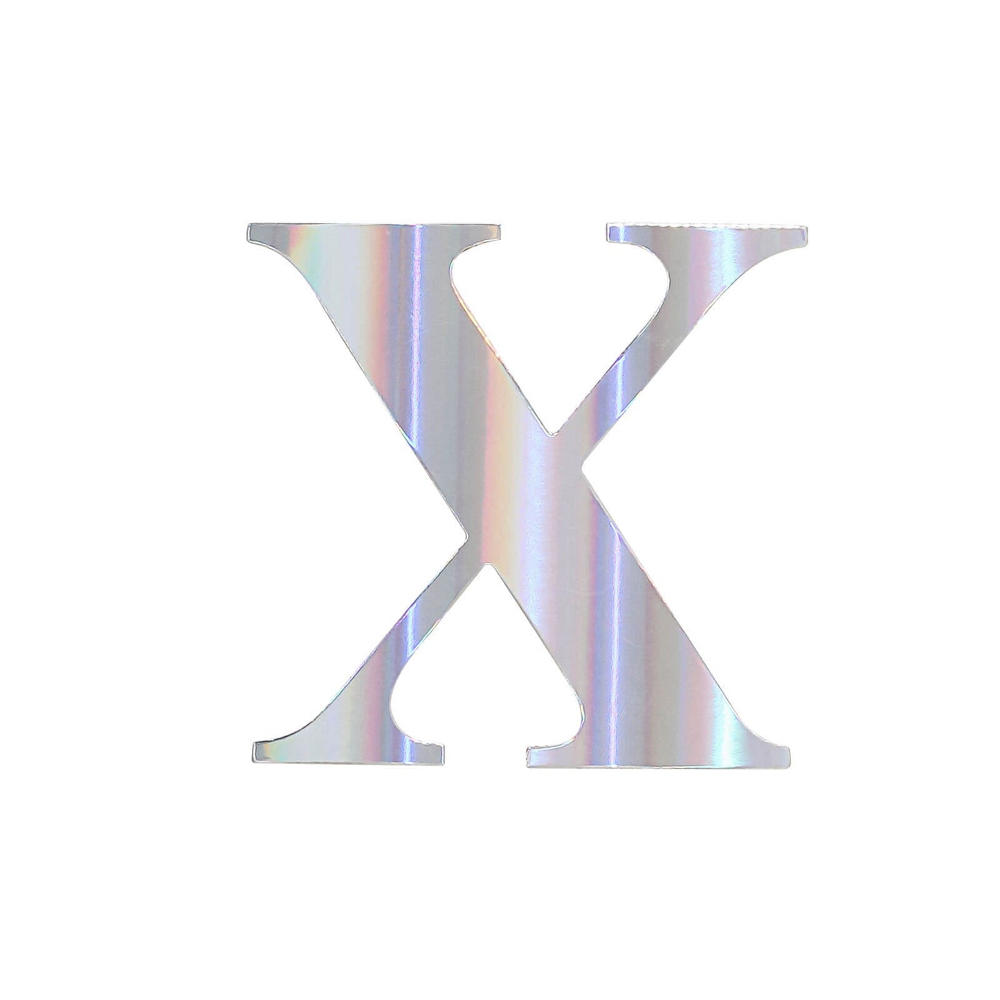 4 Pack - 5" Iridescent Alphabet Stickers Banner, Customizable Stick on Letters - X