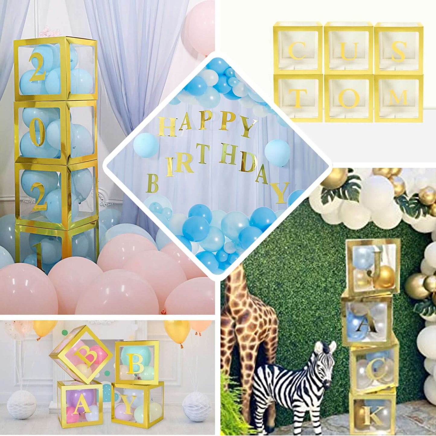 4 Pack | 5" Metallic Gold Alphabet Stickers Banner, Customizable Stick on Gold Letters - C