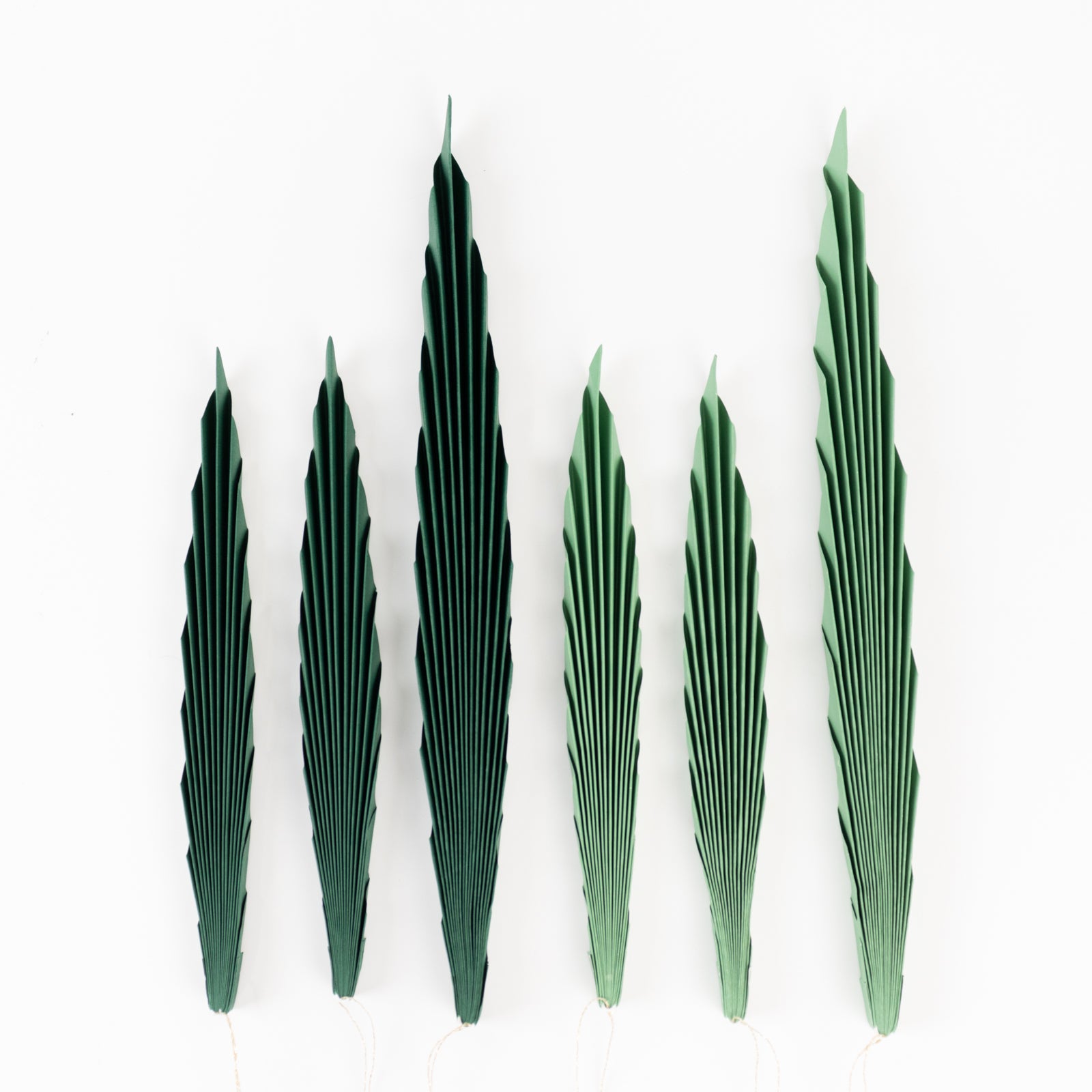 Set of 6 mixed green leaves hanging paper fans backdrop decor. #whtbkgd