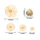Ivory 3D rose paper flowers with gold tropical palm leaves for decor.