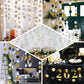 Gold circle dot party garland banner, 7.5ft, for festive decorations.