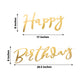 10ft Pre-Strung Metallic Gold Foil "Happy Birthday" Banner, Party Photo Backdrop Hanging Garland - 250 GSM