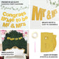 3.5ft Gold Glittered Bride To Be Paper Hanging Bridal Shower Garland Banner, Bachelorette Party Banner