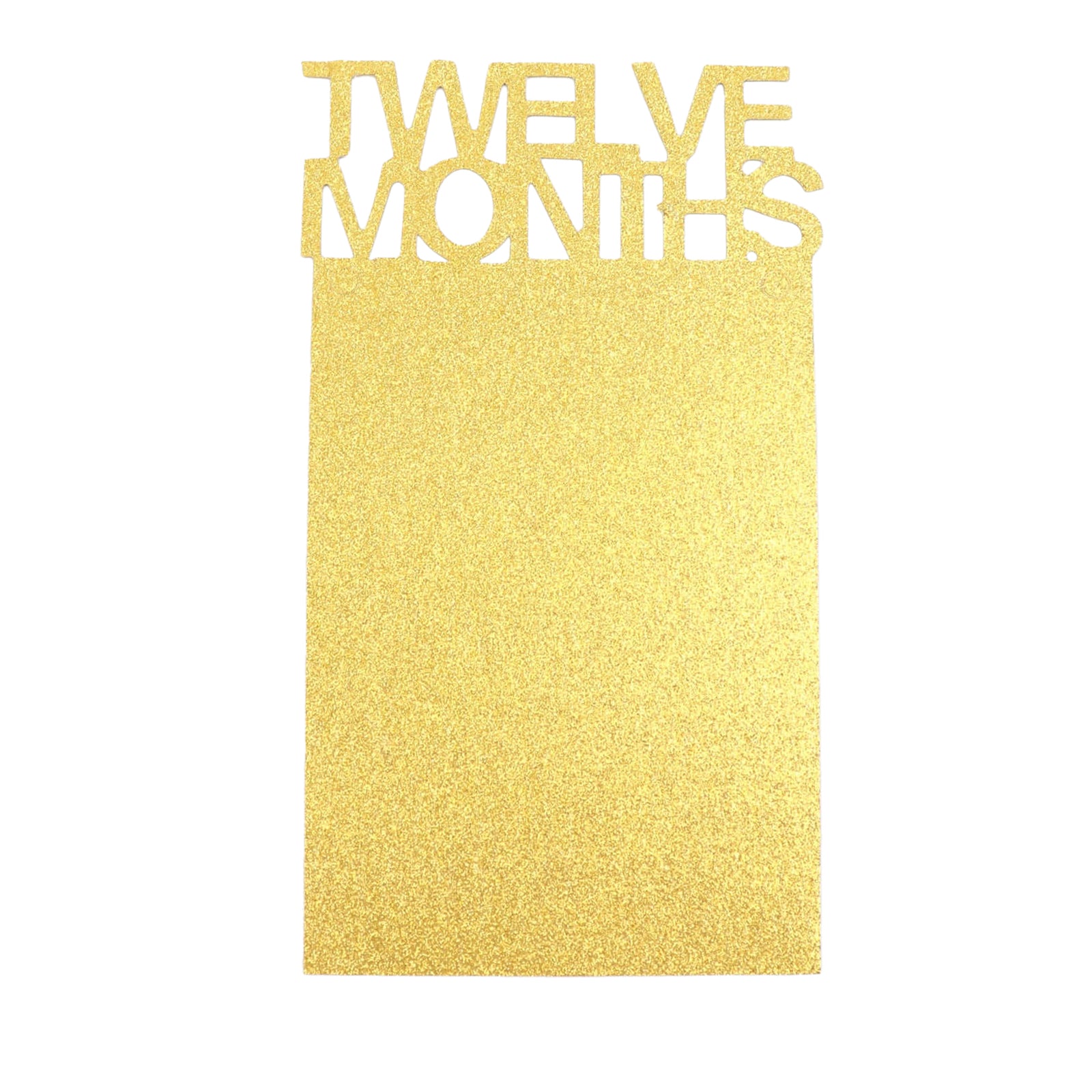 Gold 12 Month Milestone Birthday Photo Backdrop Hanging Banner. #whtbkgd
