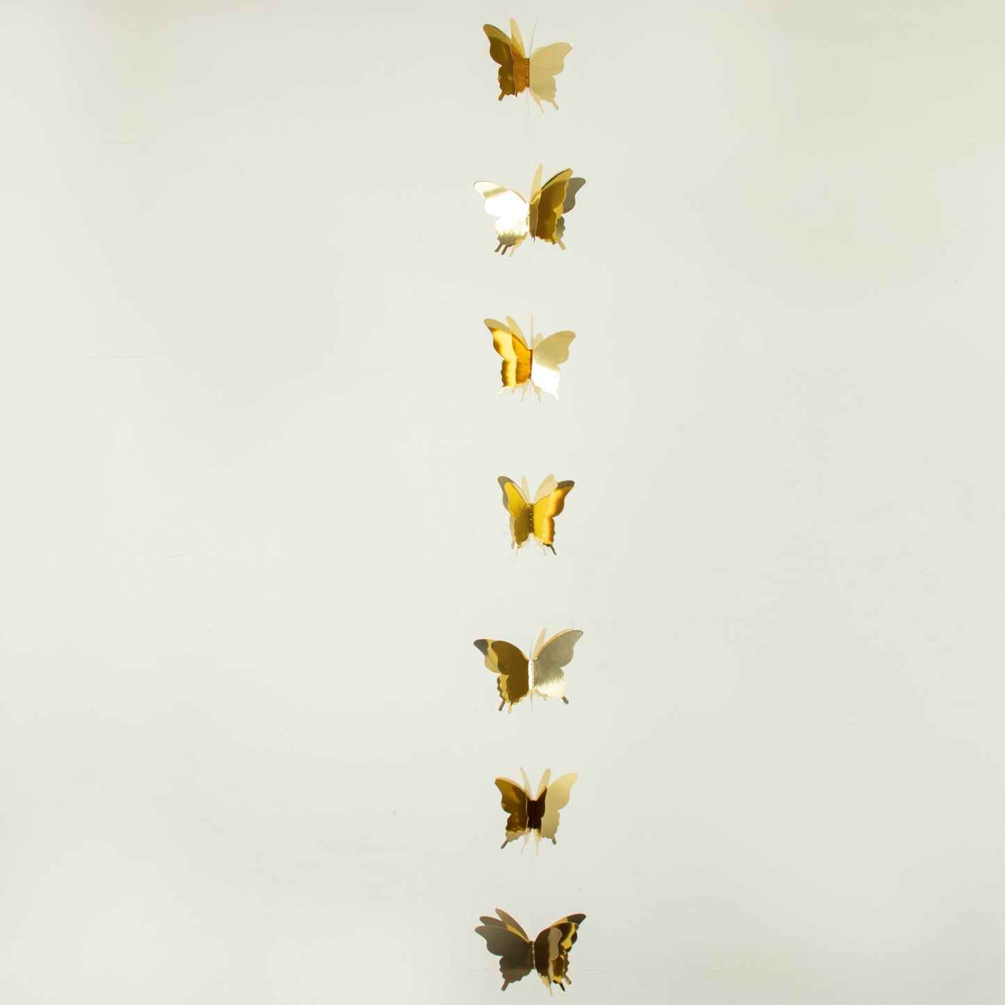 Gold 3D paper butterfly garland streamers hanging decor.