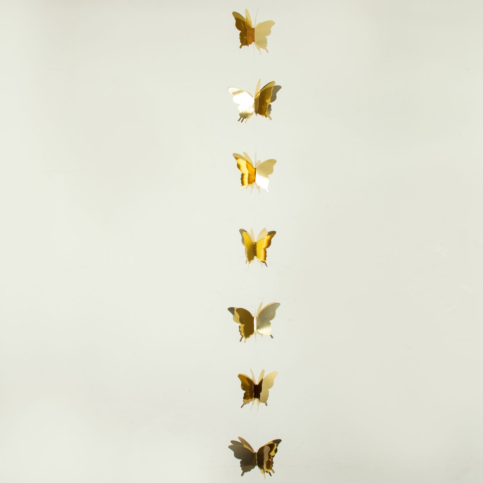 Gold 3D paper butterfly garland streamers hanging decor.