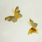 Gold 3D paper butterfly garland streamers for party decorations.