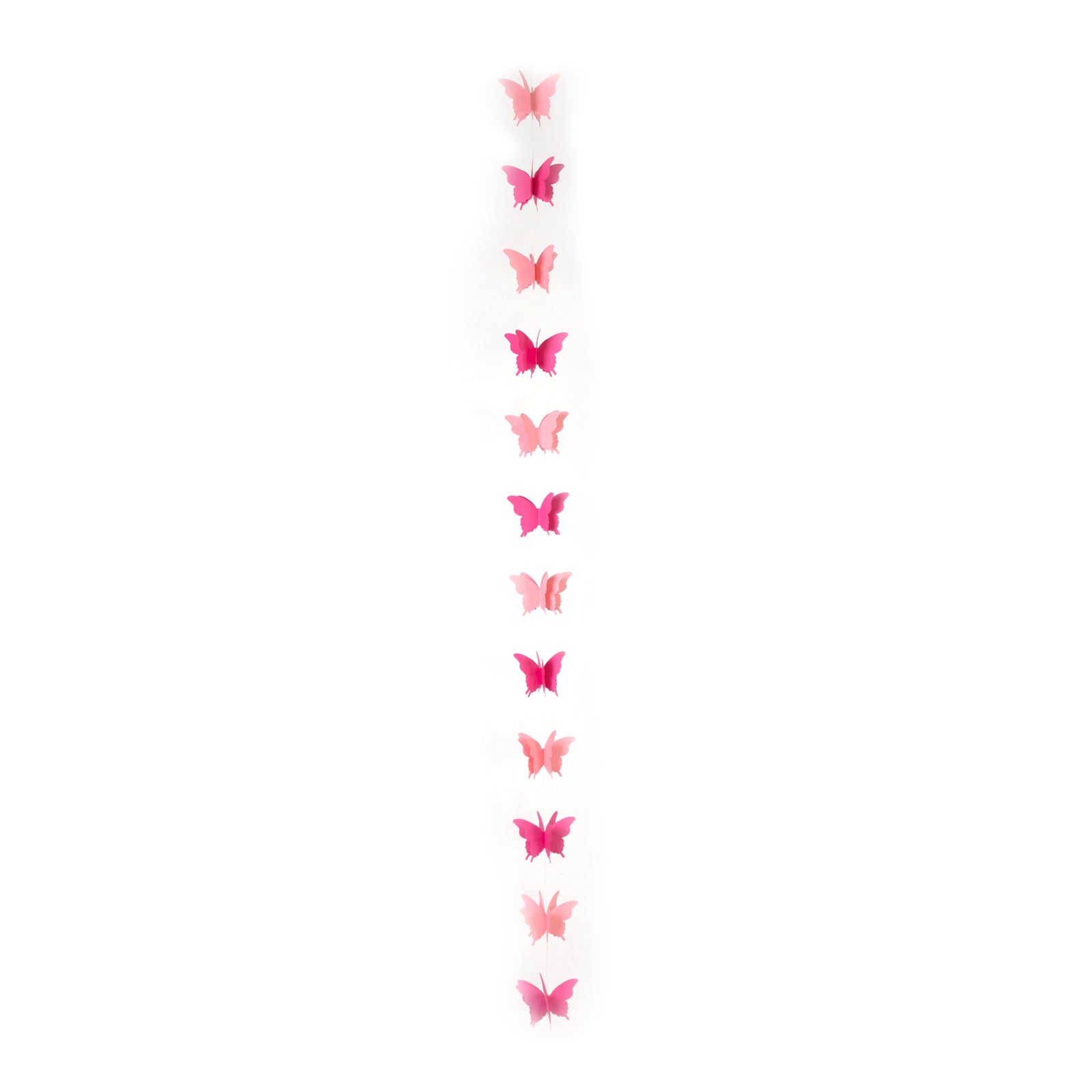 9ft pink 3D paper butterfly hanging garland streamers for party decorations.