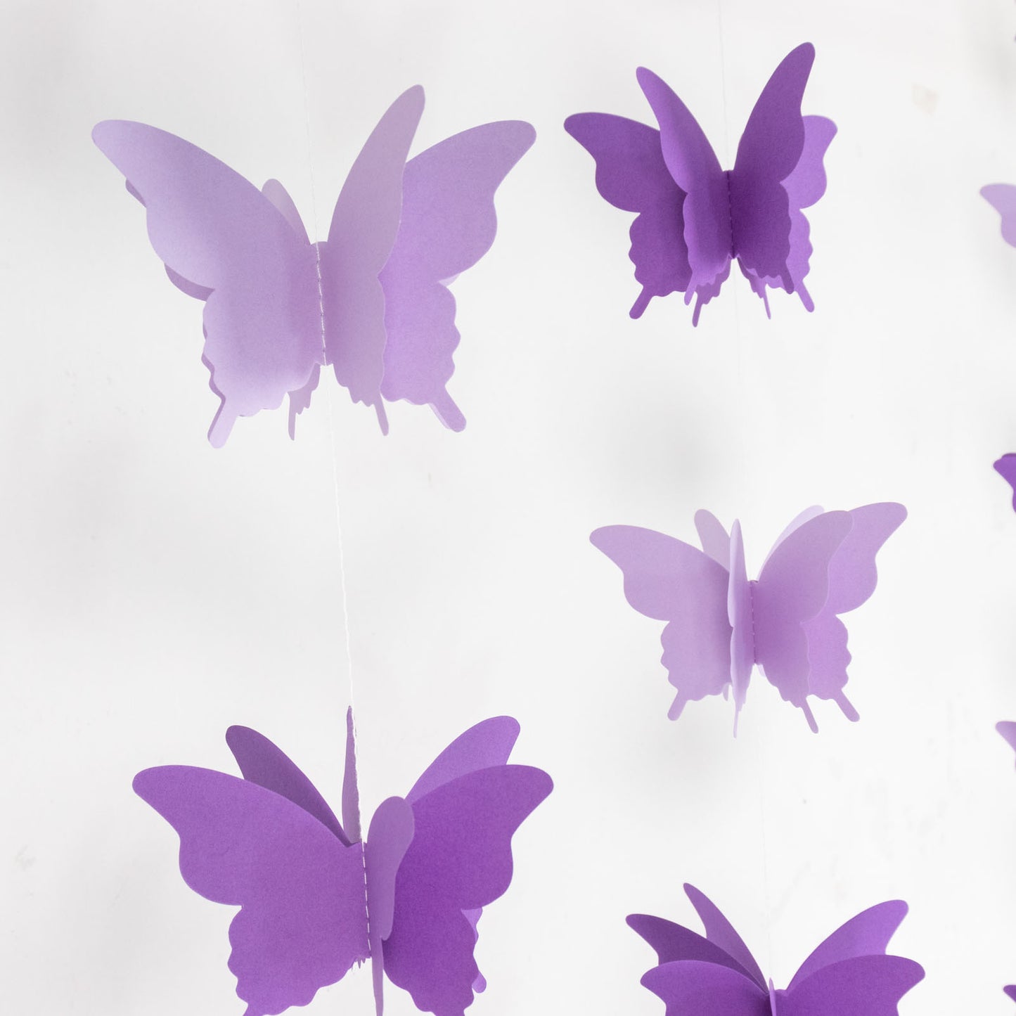 9ft purple 3D paper butterfly hanging garland streamers for parties