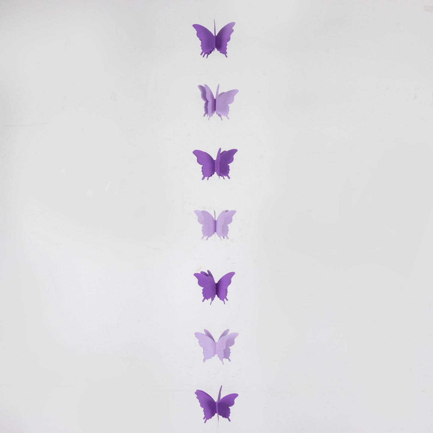 9ft purple 3D paper butterfly hanging garland streamers for parties.