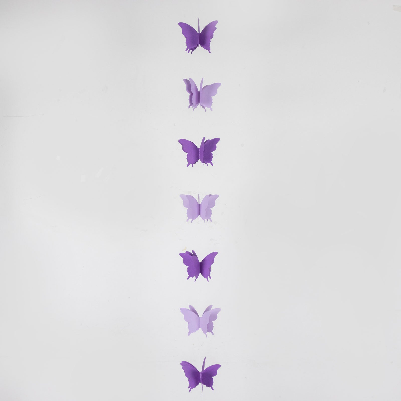 9ft purple 3D paper butterfly hanging garland streamers for parties.
