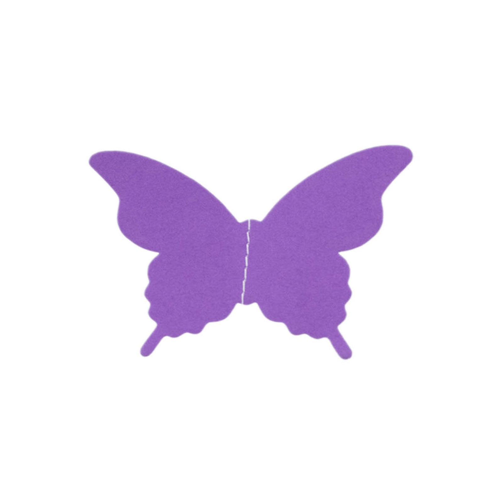 Purple paper butterfly for hanging garland, perfect for party decorations.