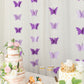 9ft purple 3D paper butterfly garland streamers for party decoration.