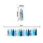 Blue and silver pre-tied foil tassel garland banner decoration.