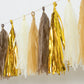Natural and gold foil tassel garland banner decoration.