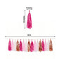 Pink and rose gold foil tassel garland banner decoration.
